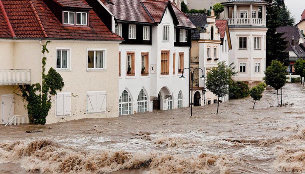 flooding in European town