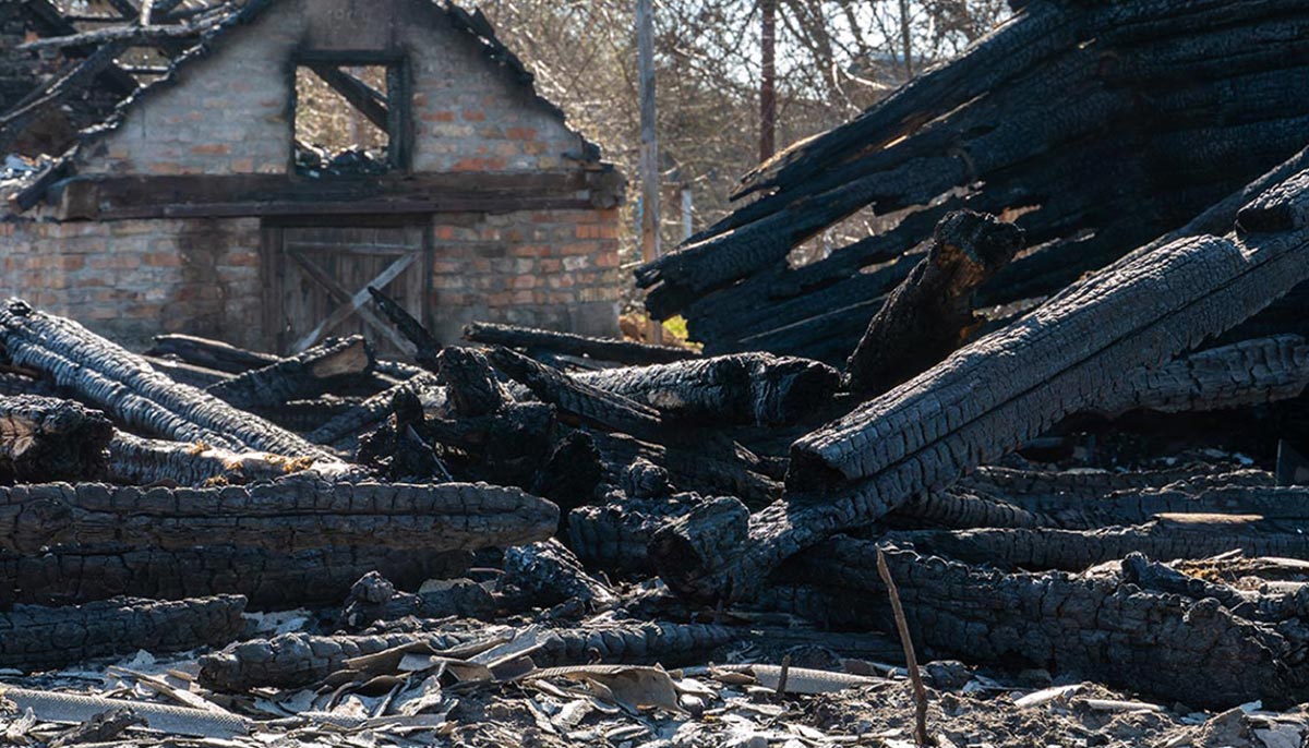 house in Greenville, CA gutted by fire