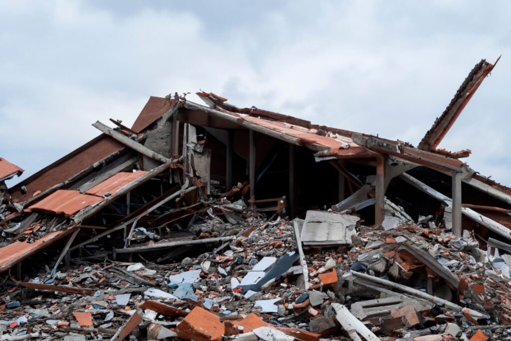 Ruins of a building destroyed in the Morocco earthquake